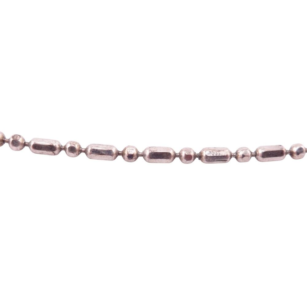 Dainty Silvertone Oval and Ball Chain Necklace 18" NWOT